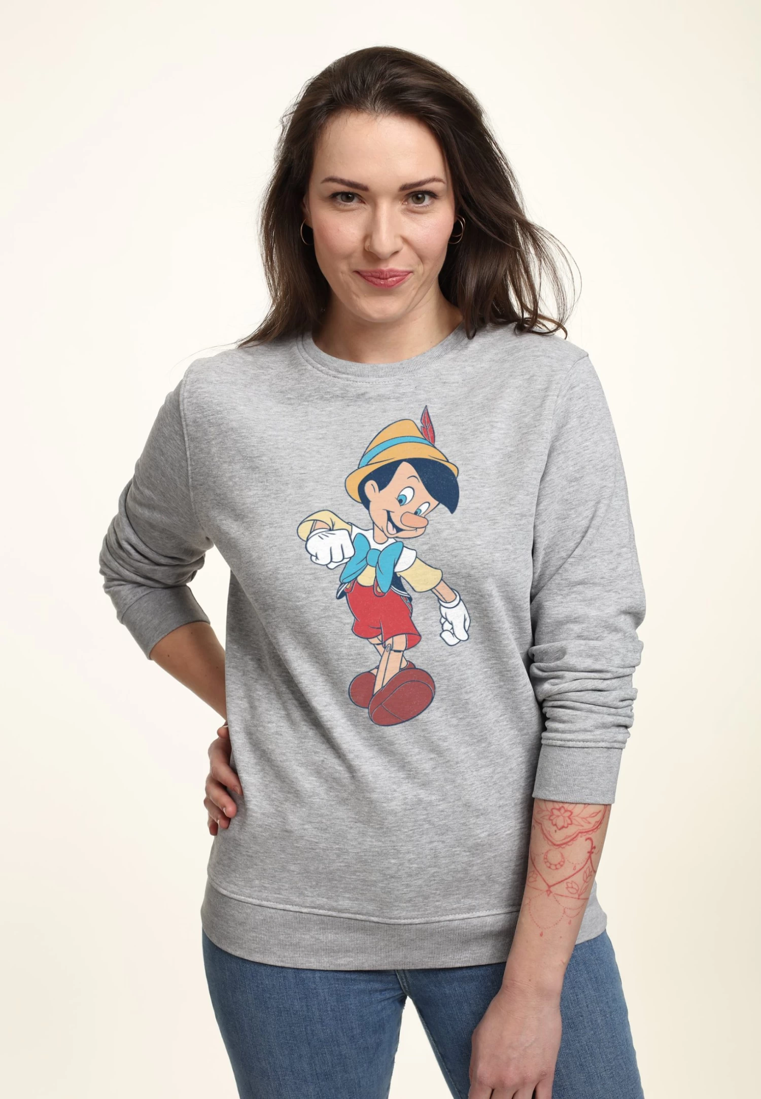 Disney Pinocchio Vintage Pinocchio - Sweater - Heather Grey