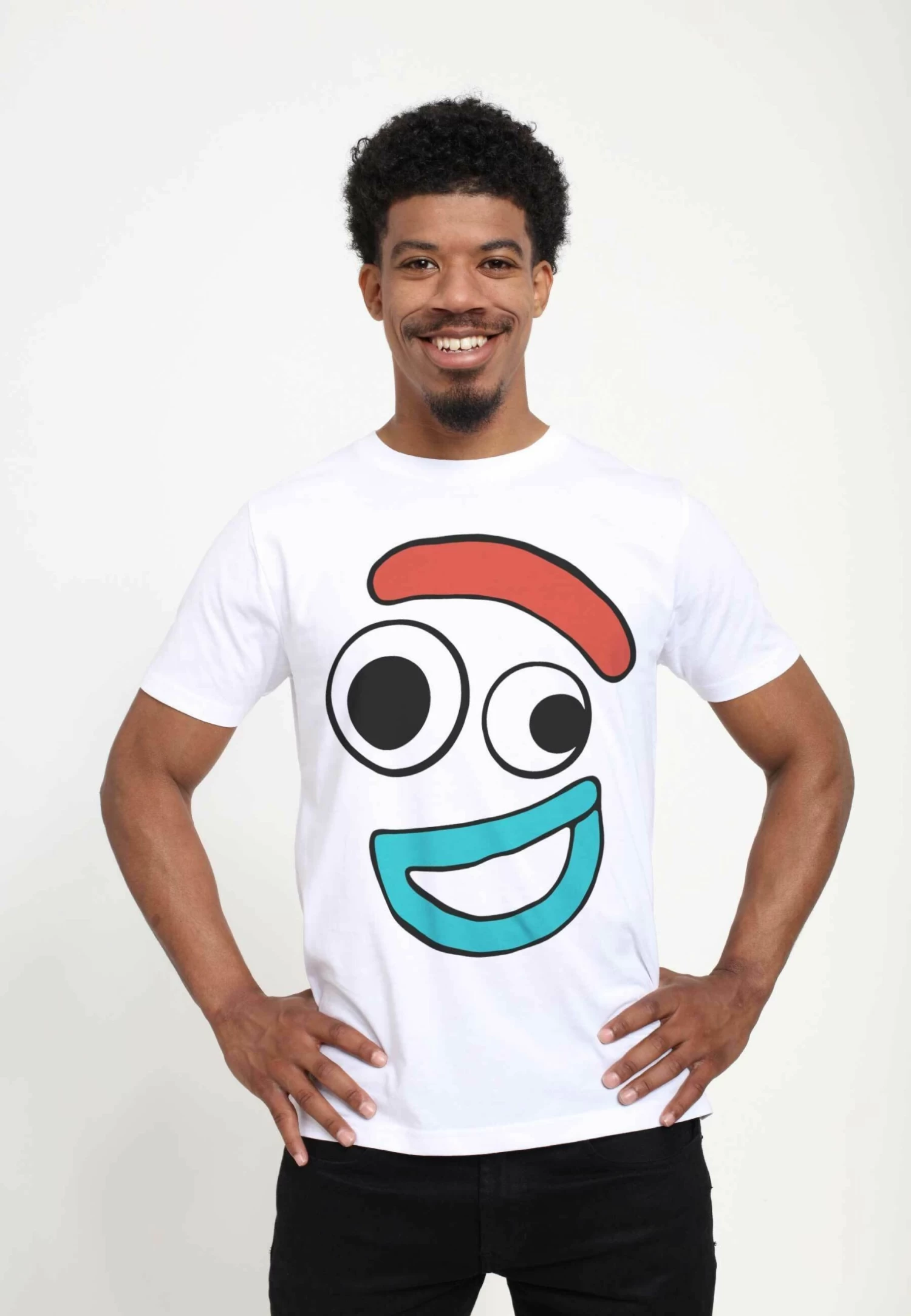 Disney Toy Story 4 Big Face Smiling Forky Unisex - T-Shirt Print - White