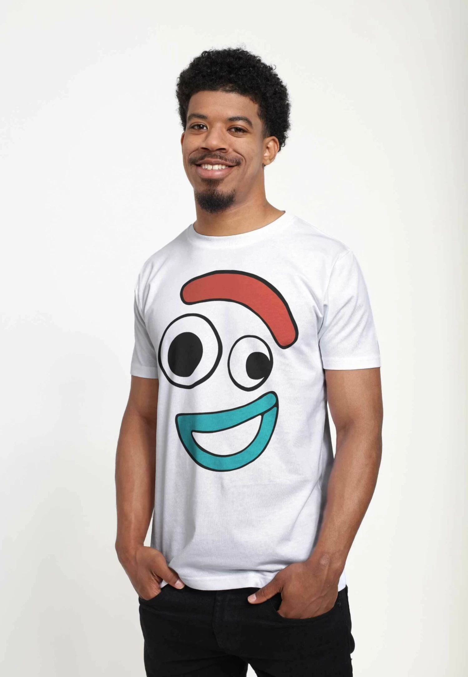 Disney Toy Story 4 Big Face Smiling Forky Unisex - T-Shirt Print - White - Afbeelding 4