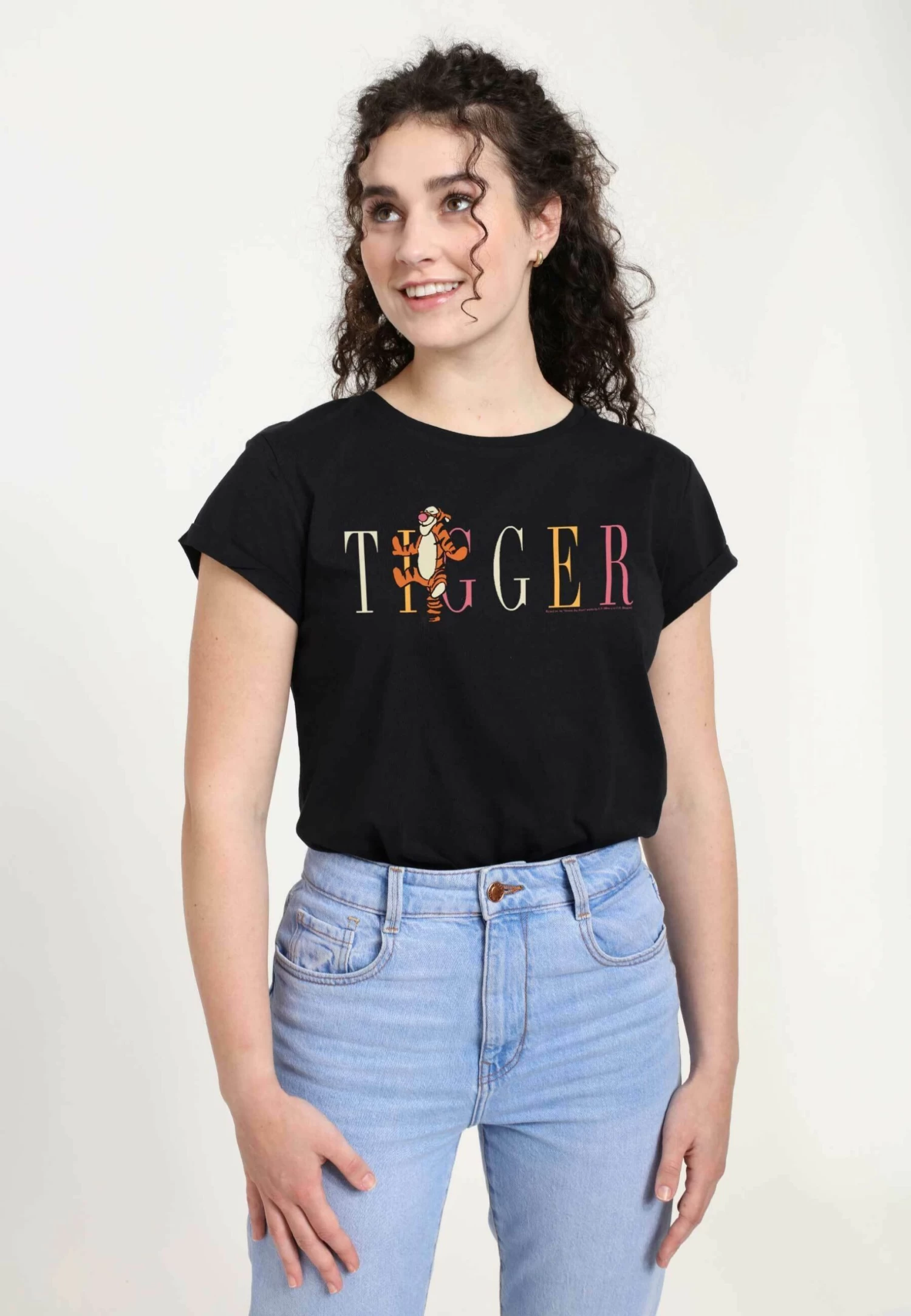 Disney Winnie The Pooh Tigger Fashion - T-Shirt Print - Black