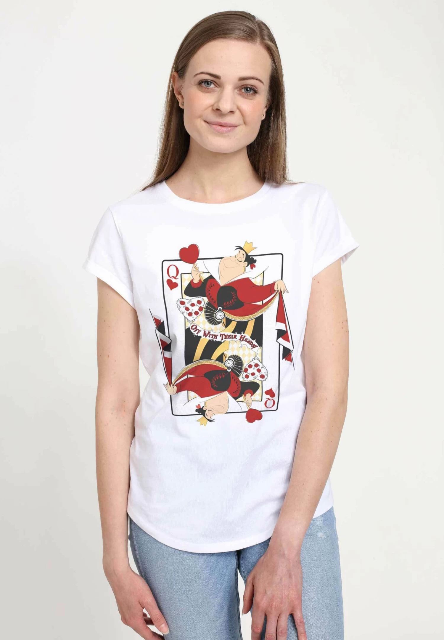 Disney Alice In Wonderland Queen Of Hearts - T-Shirt Print - White - Afbeelding 3