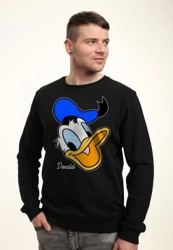Disney Classic Mickey Donald Big Face - Sweater - Black