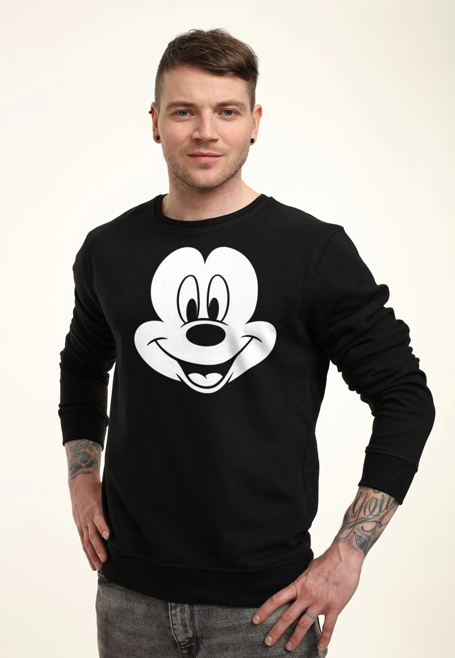 Disney Classic Mickey Big Face- Sweater - Black - Afbeelding 3