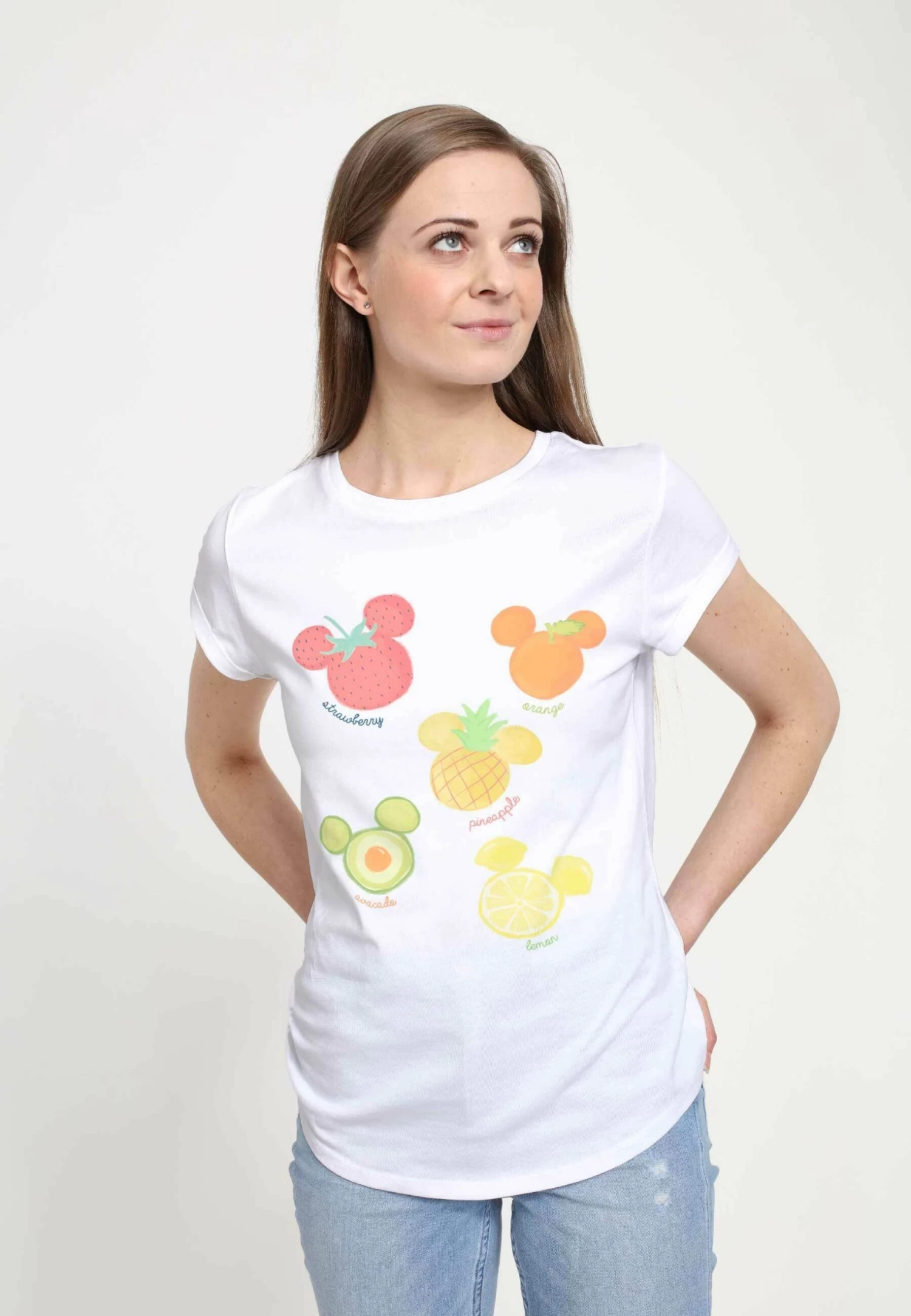 Disney Mickey Classic Assorted Fruit - T-Shirt Print - White - Afbeelding 4