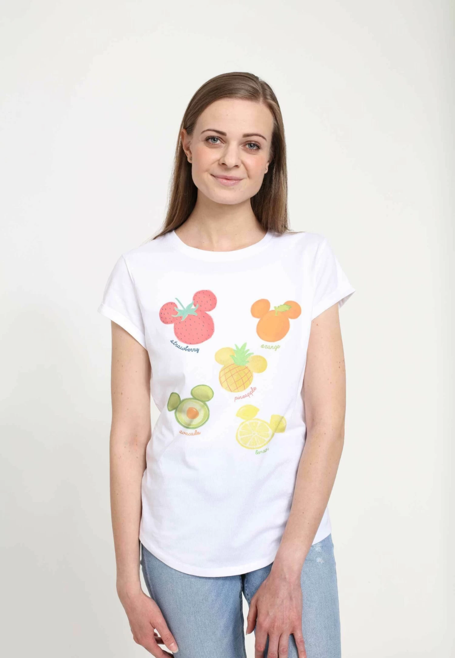 Disney Mickey Classic Assorted Fruit - T-Shirt Print - White - Afbeelding 3