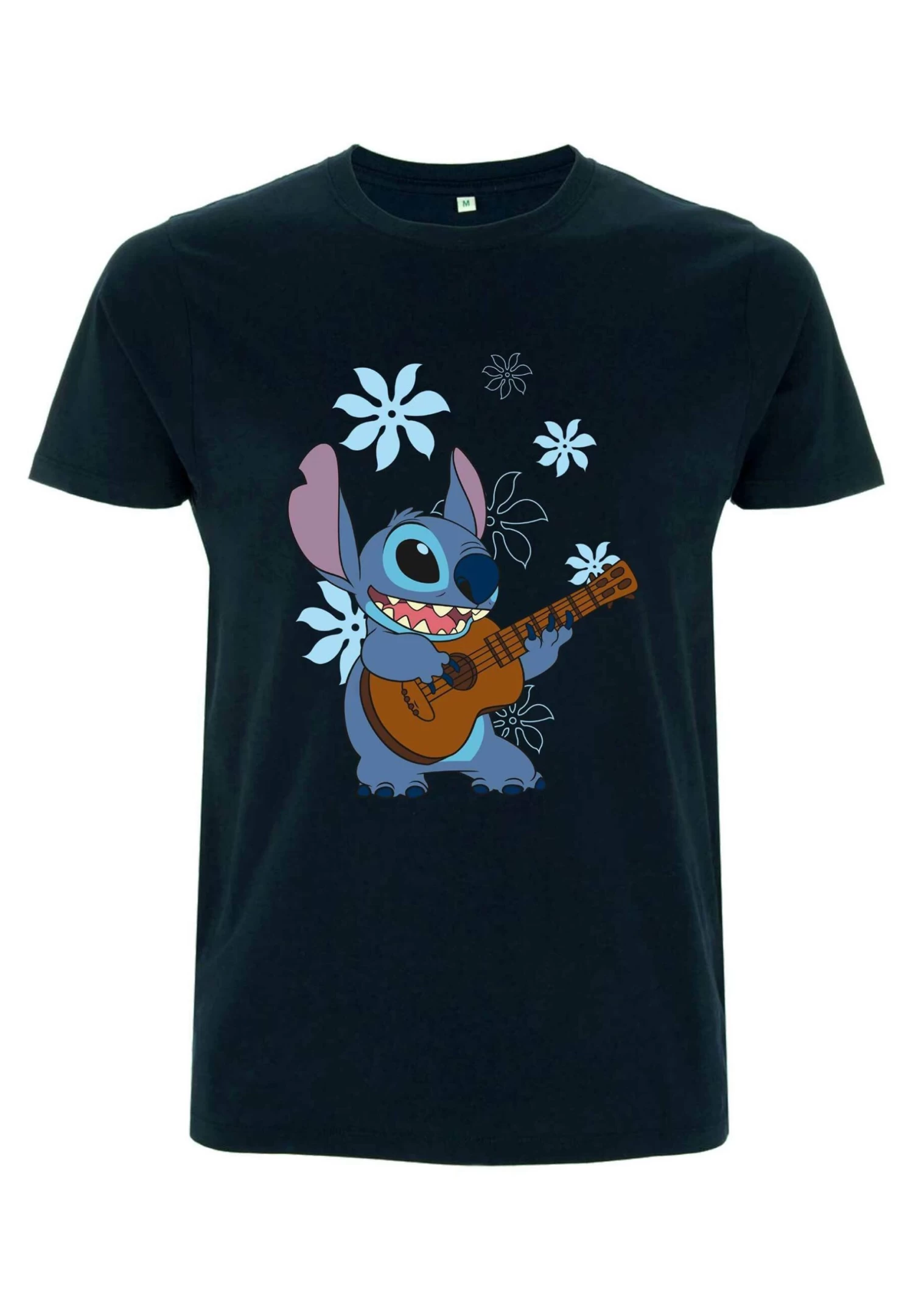 Disney Lilo & Stitch Stitch Flowers - T-Shirt Print - Navy Blue