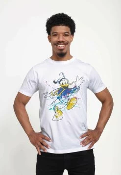 Disney Classic Mickey Splatter Donald Unisex - T-Shirt Print - White