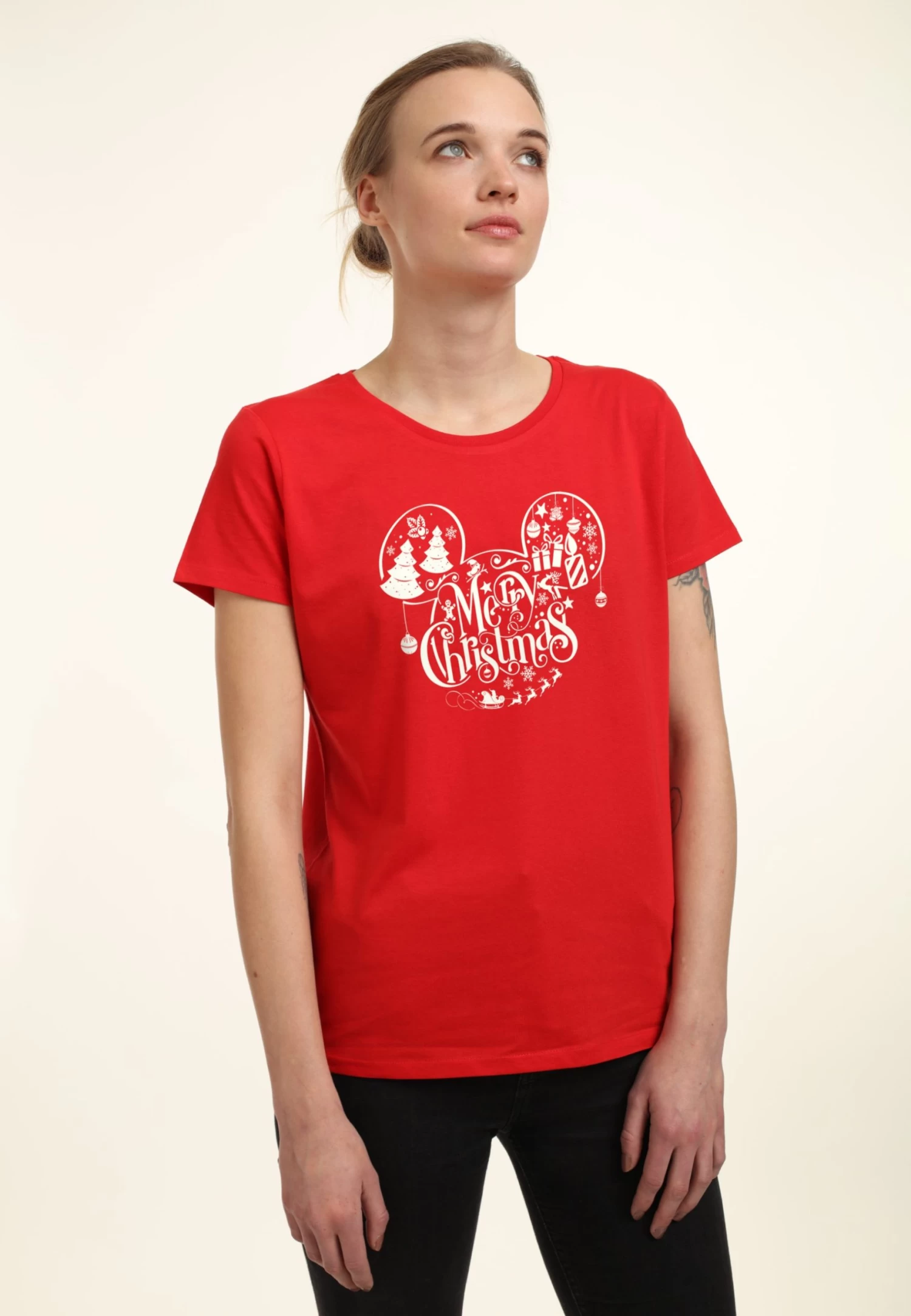 Disney Mickey & Friends Holiday Ears - T-Shirt Print - Red
