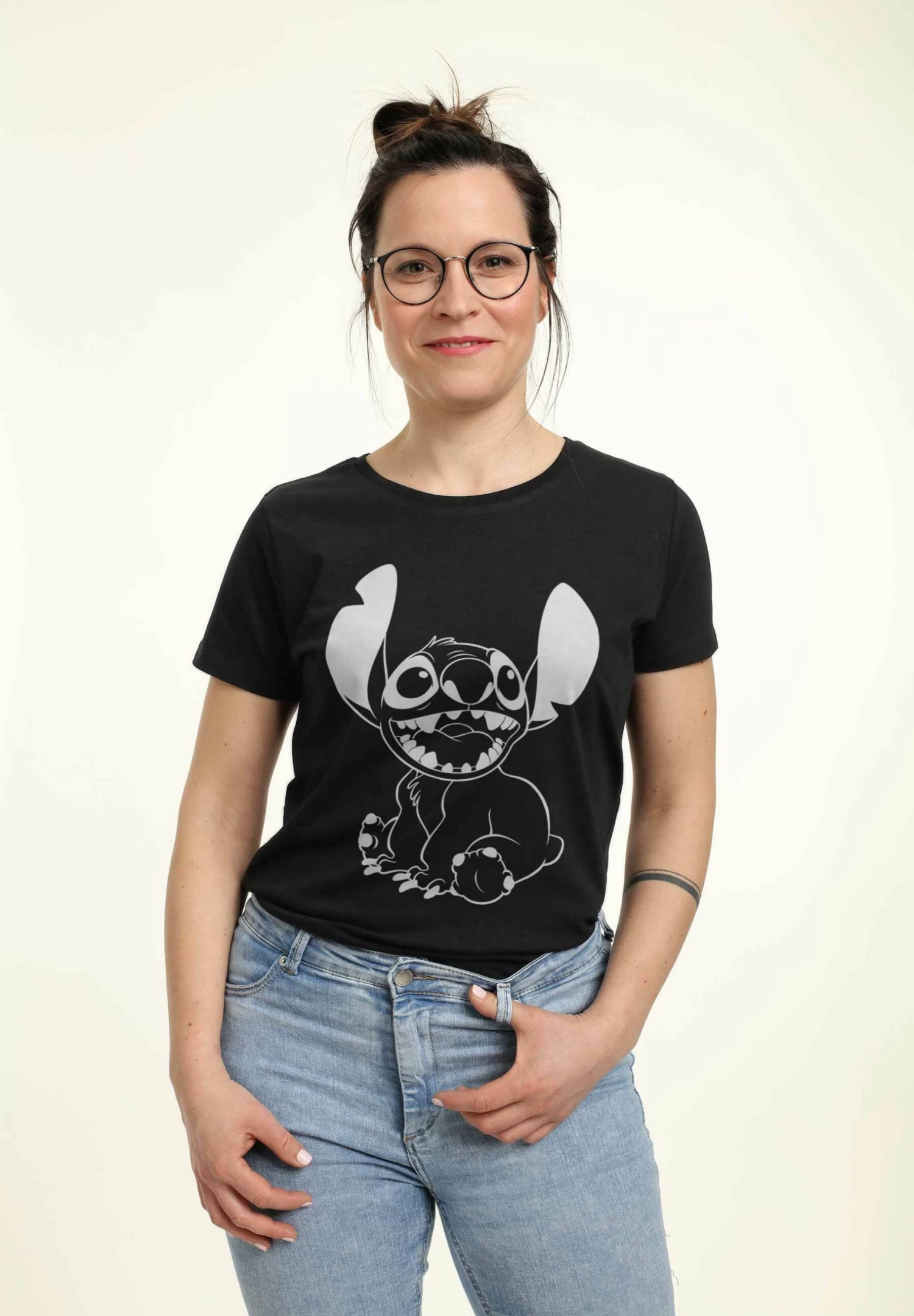 Disney LiloStitch Negative- T-Shirt Print - Black - Afbeelding 4