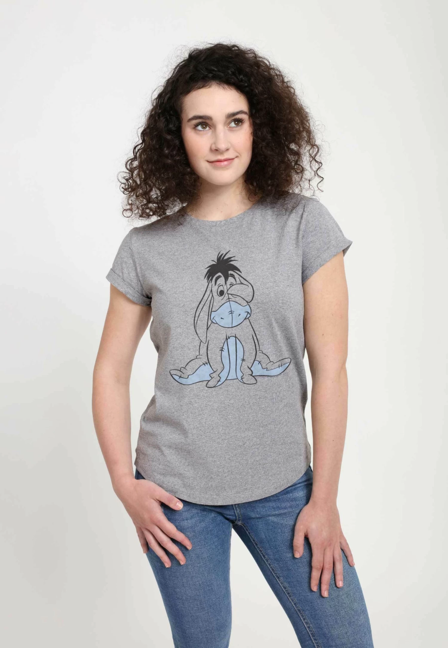 Disney Winnie The Pooh Basic Sketch Eeyore - T-Shirt Print - Melange Grey - Afbeelding 3