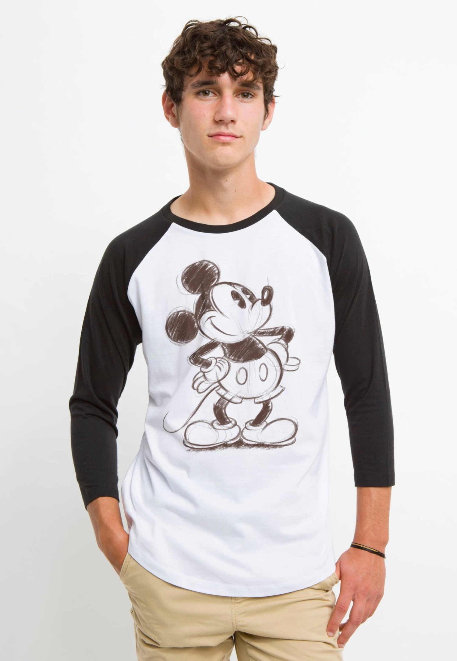 Disney Mickey And Friends Sketchy - Longsleeve - White Black - Afbeelding 3