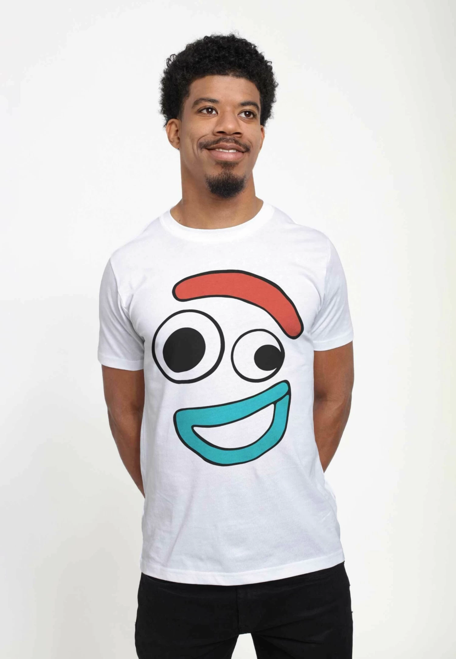Disney Toy Story 4 Big Face Smiling Forky Unisex - T-Shirt Print - White - Afbeelding 3