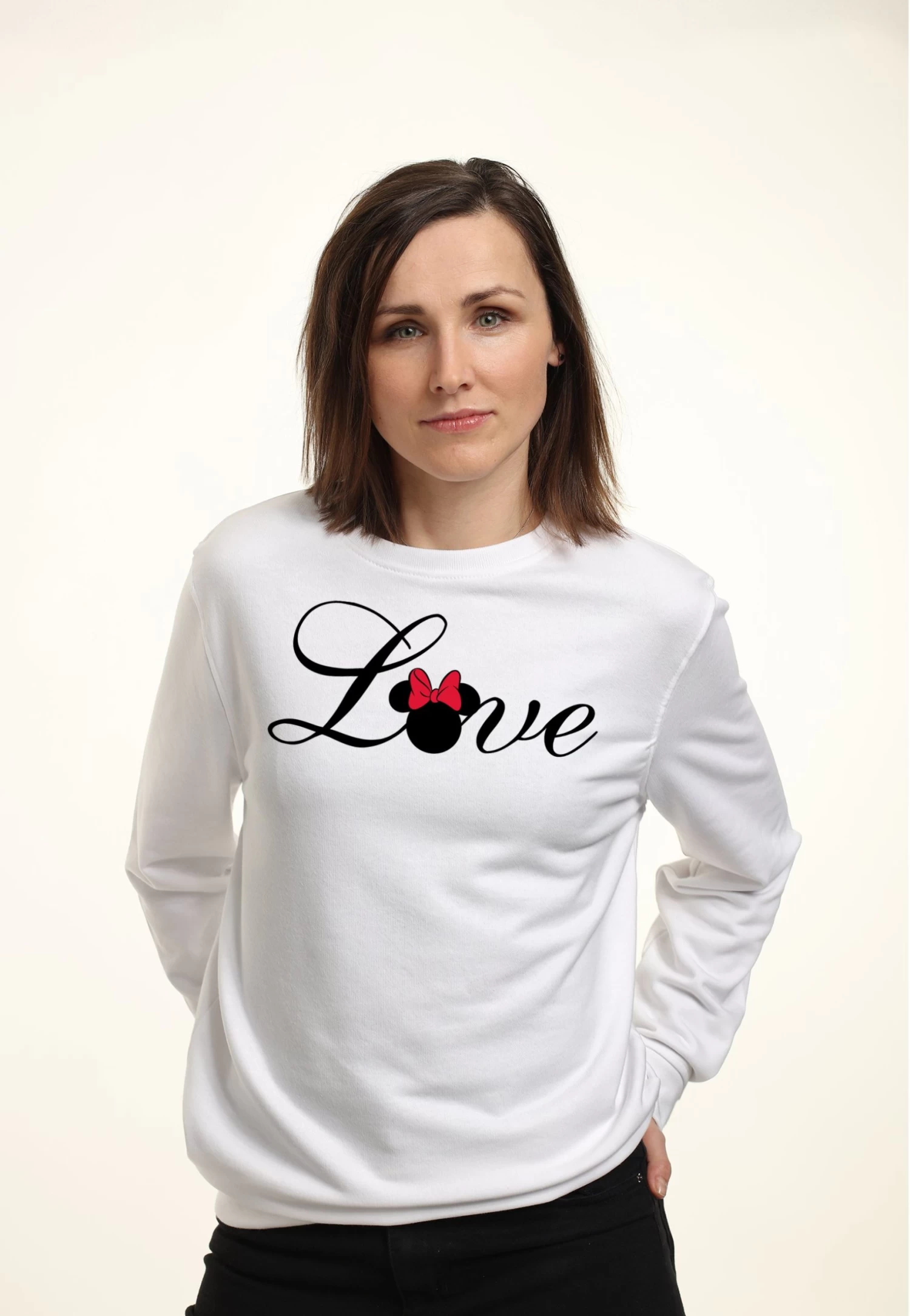 Disney Mickey Classic Minnie Love Script - Sweater - White