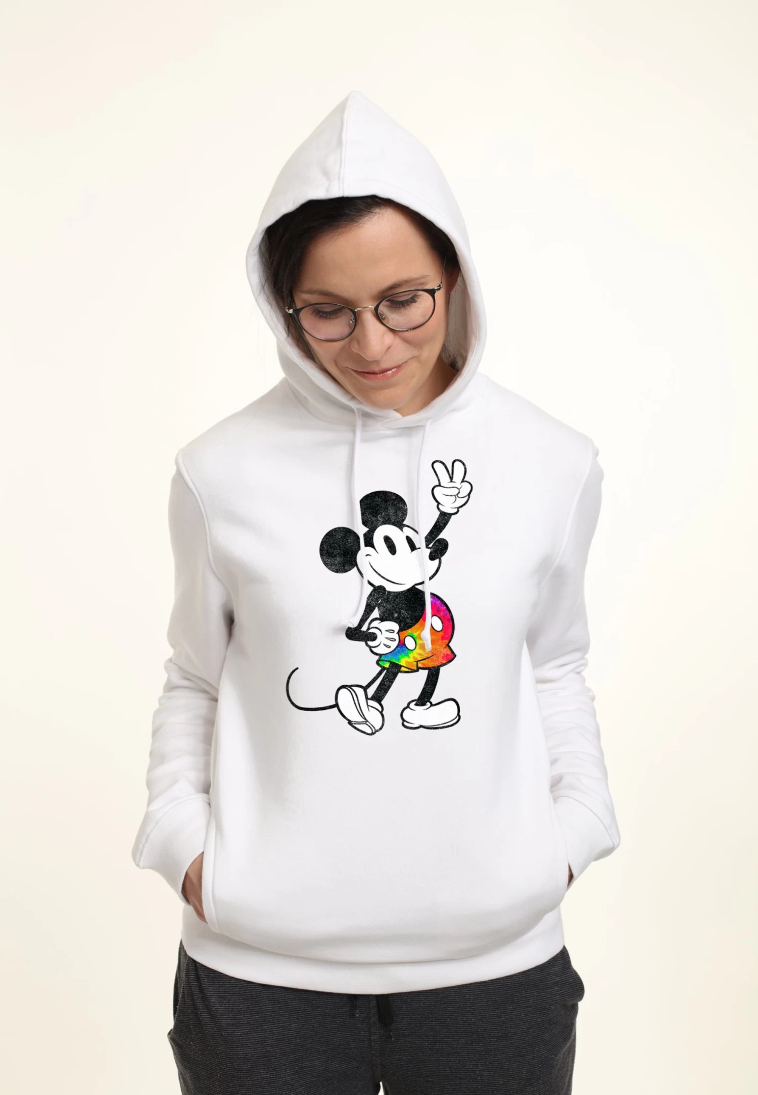 Disney Mickey Classic Tie Dye Stroked - Hoodie - White - Afbeelding 3