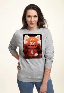 Disney Turning Red Panda Poster - Sweater - Heather Grey