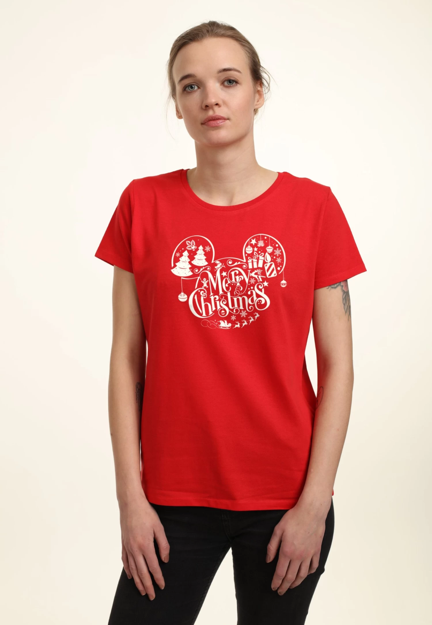 Disney Mickey & Friends Holiday Ears - T-Shirt Print - Red - Afbeelding 4