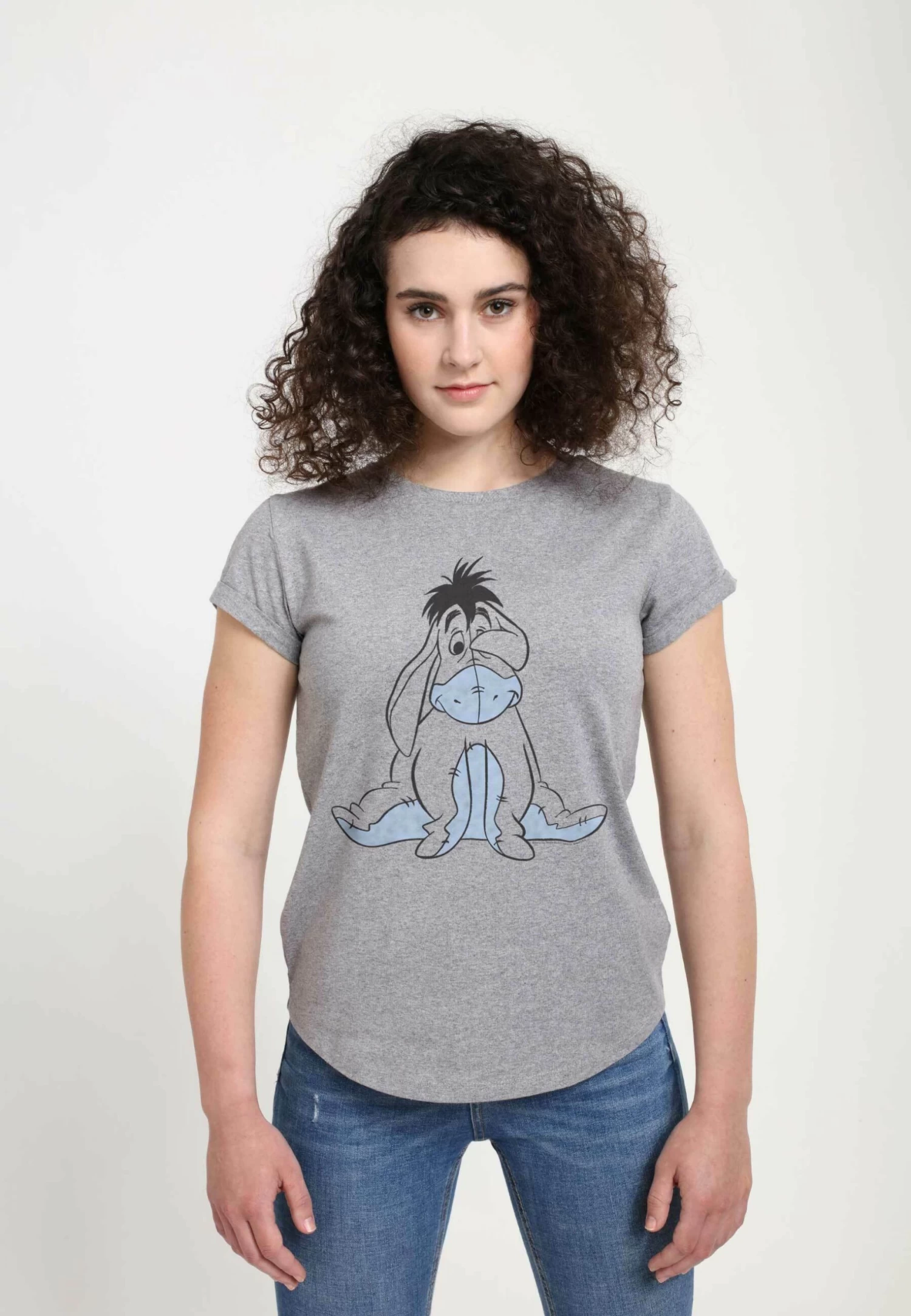 Disney Winnie The Pooh Basic Sketch Eeyore - T-Shirt Print - Melange Grey