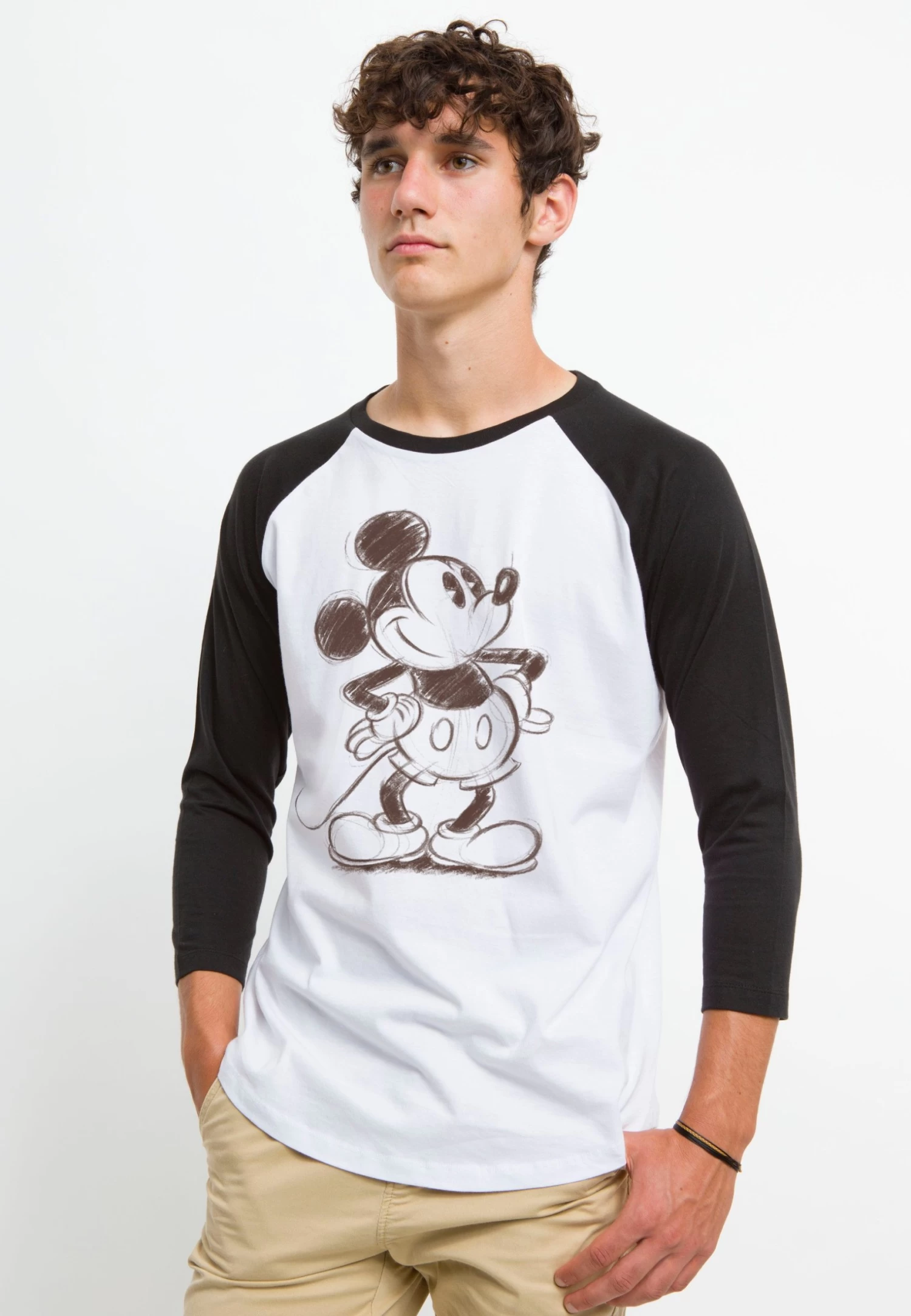 Disney Mickey And Friends Sketchy - Longsleeve - White Black - Afbeelding 4