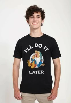 Disney Snow White Do It Later Unisex - T-Shirt Print - Black