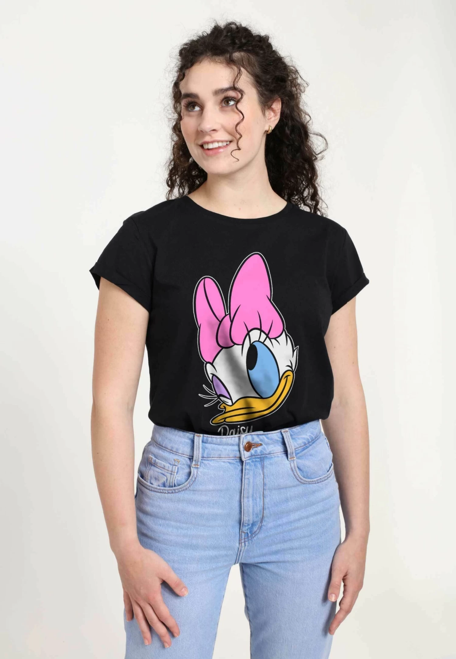 Disney Mickey Classic Daisy Big Face - T-Shirt Print - Black - Afbeelding 4