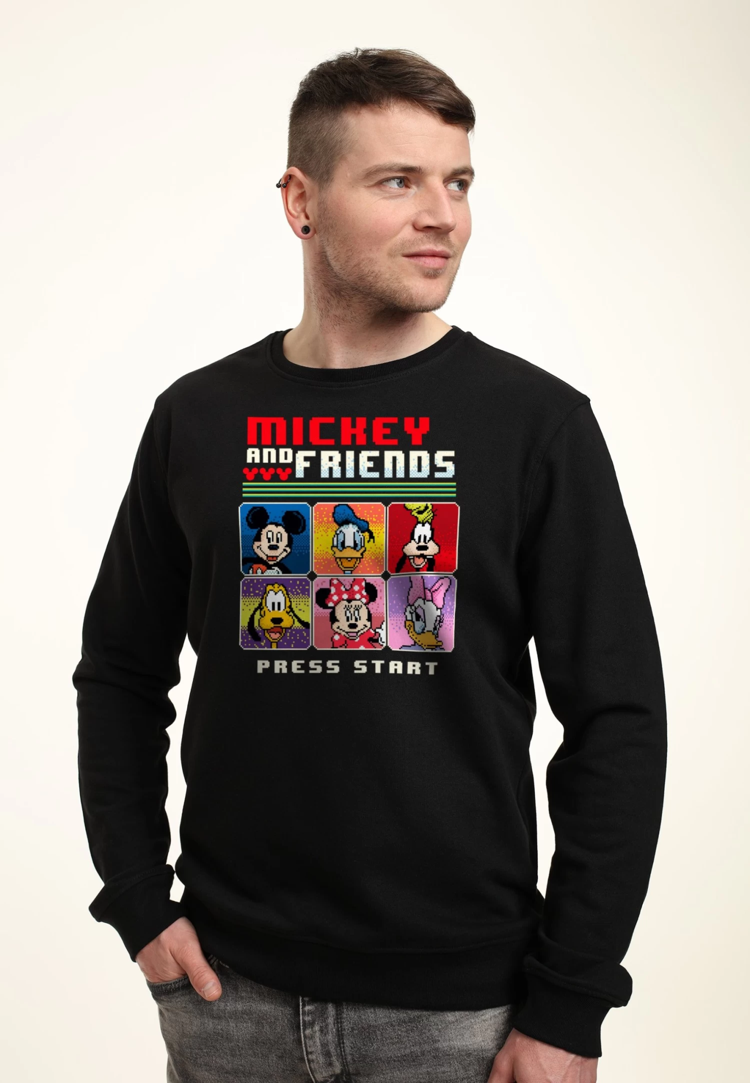 Disney Mickey Mouse Pixel Friends - Sweater - Black