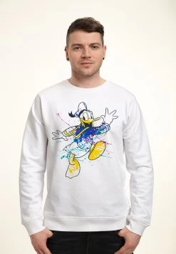 Disney Classic Mickey Splatter Donald - Sweater - White