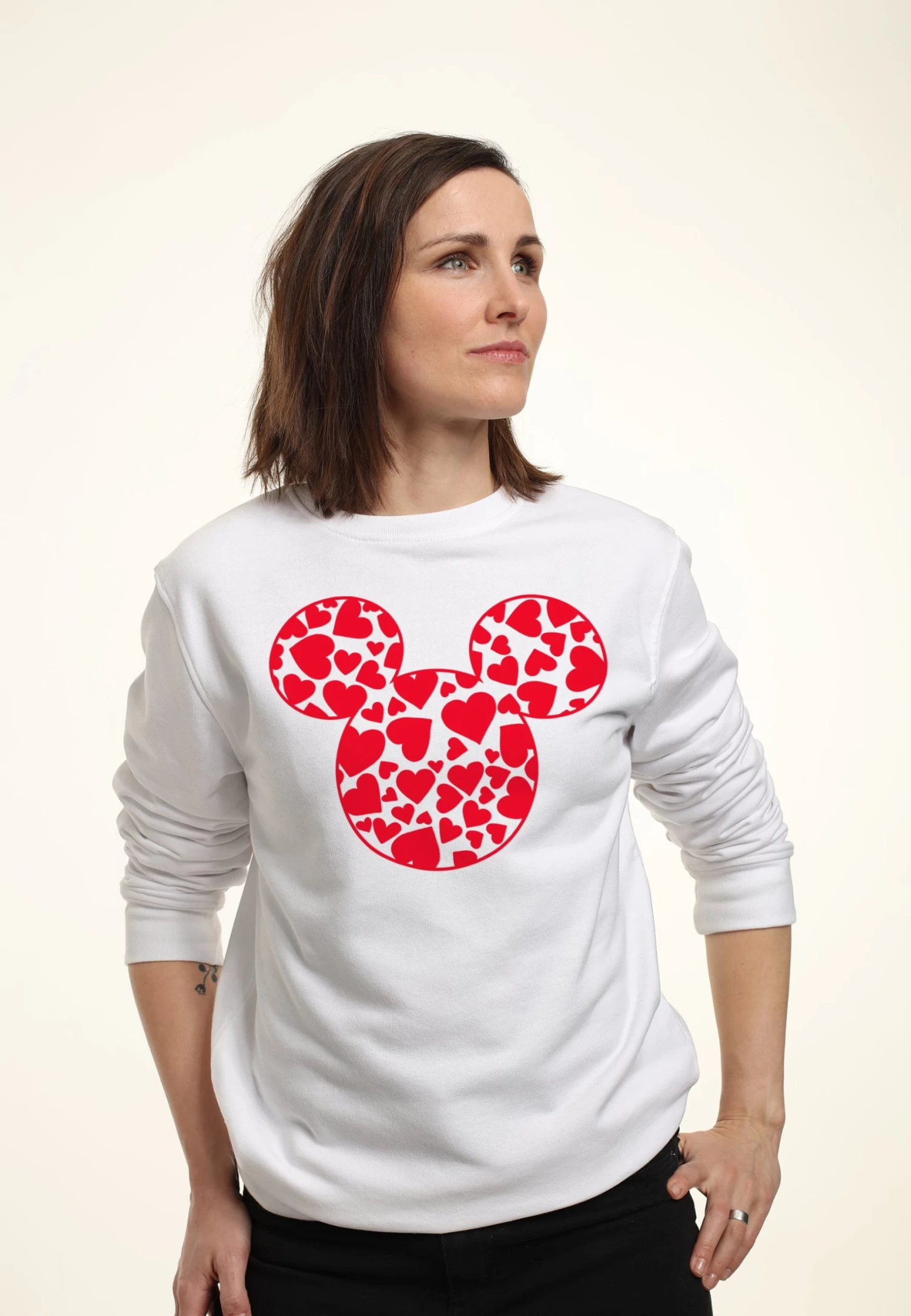 Disney Classic Mickey Mickey Hearts Fill - Sweater - White - Afbeelding 3