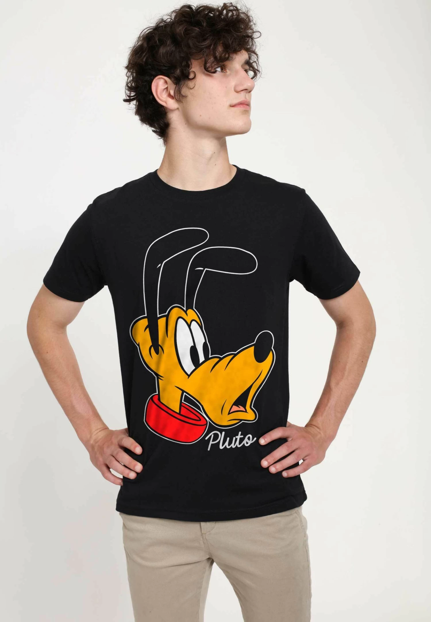 Disney Classics Mickey Classic - Pluto Big Face - T-Shirt Print - Black