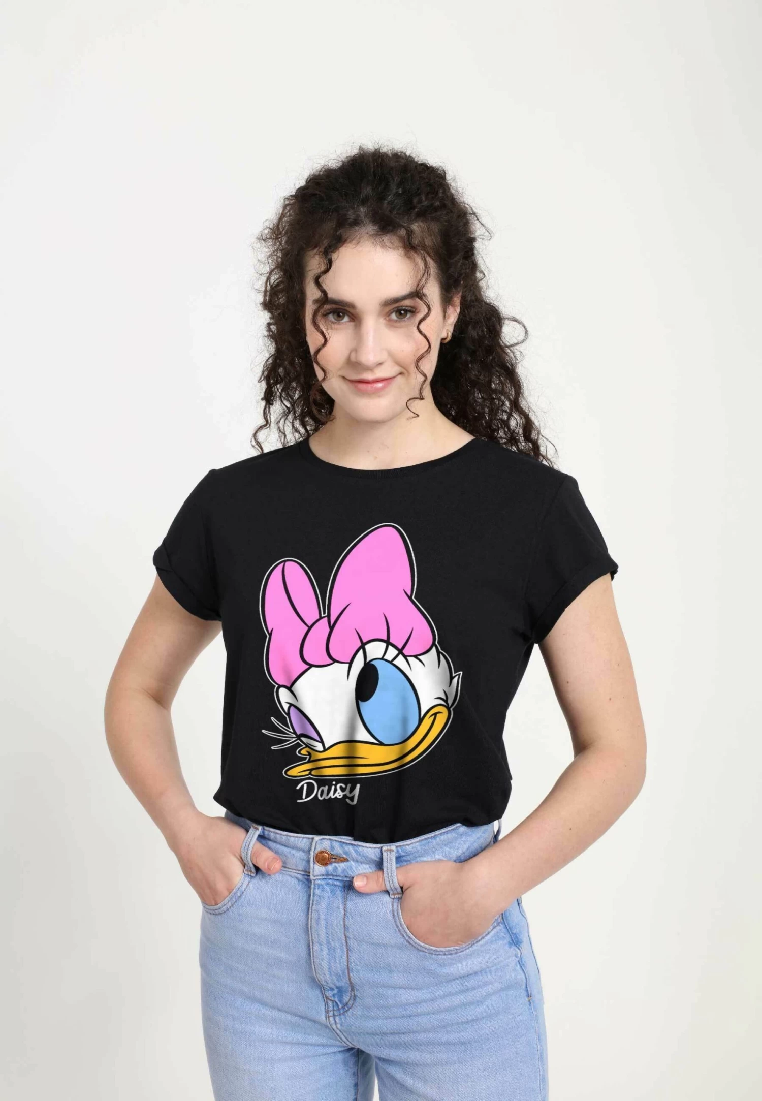 Disney Mickey Classic Daisy Big Face - T-Shirt Print - Black - Afbeelding 3