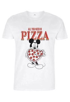 Disney Classic Mickey Mickey All You Need Is Pizza - T-Shirt Print - White