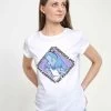 Disney Alice In Wonderland Alice Face - T-Shirt Print - White