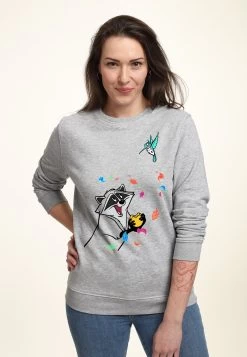 Disney Pocahontas Meeko And Flit - Sweater - Heather Grey