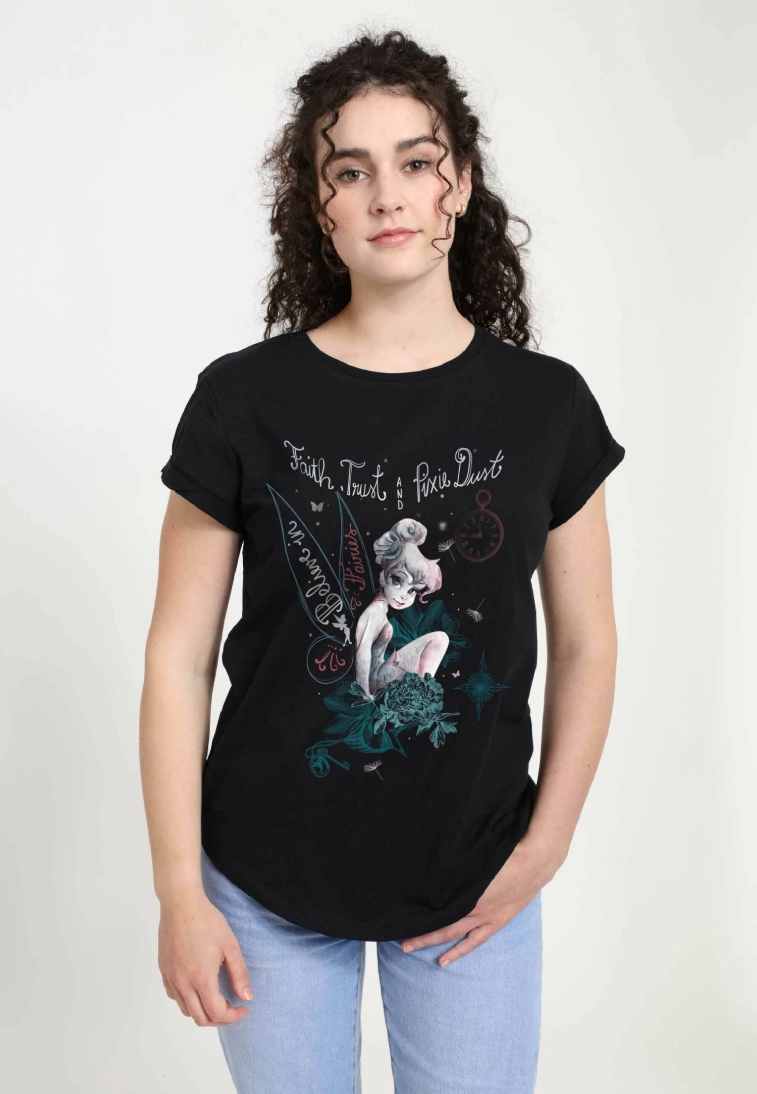 Disney Peter Pan Tink In Fairy Land - T-Shirt Print - Black