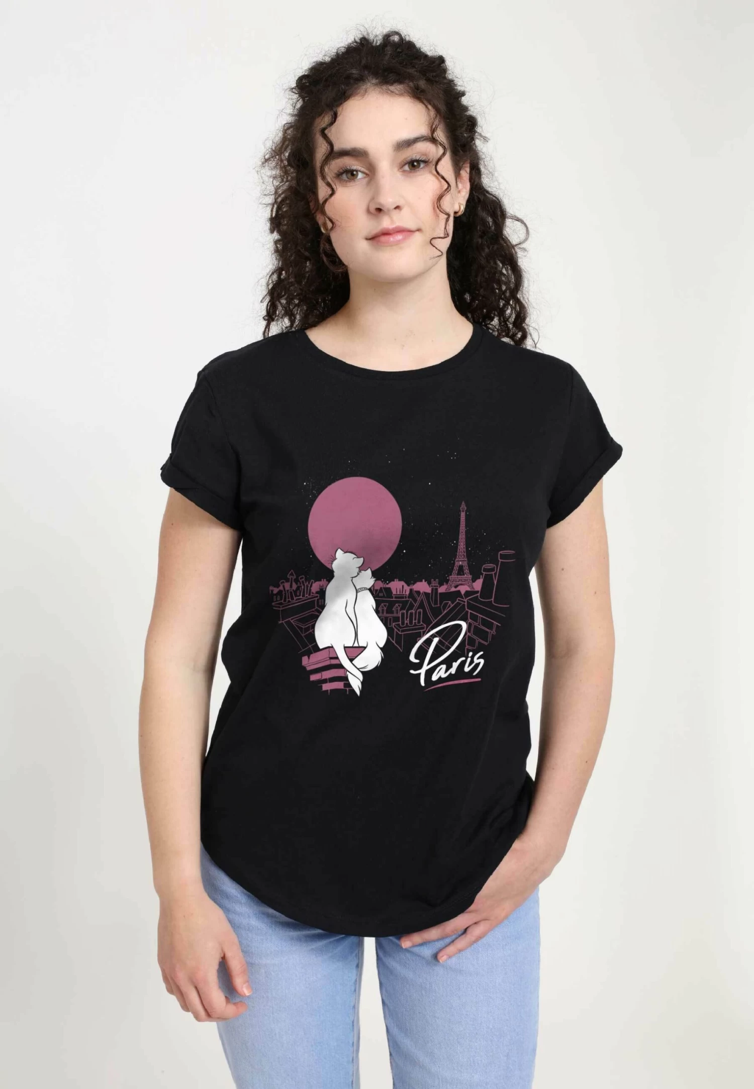Disney The Aristocats Together In Paris - T-Shirt Print - Black